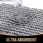 OLANLY Thick Bathroom Rugs 30x20, Extra Soft Absorbent Chenille Bath Rugs, Rubber Backing, Machine Wash Dry, Bath Mats for Bathroom Floor, Tub and Shower, Home Decor Accessories, Grey