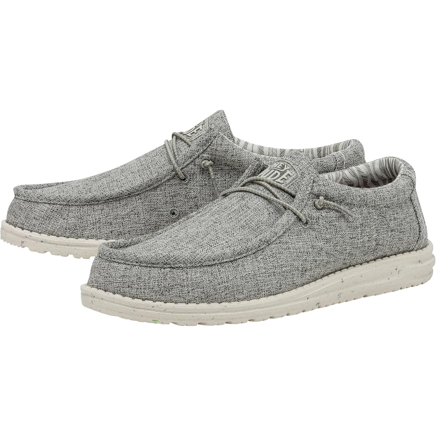 Heydude Men'S Wally Blend Linen Slip On Loafer, Linen Iron Size 10 | Lightweight Casual Shoe With Easy On Elastic Laces