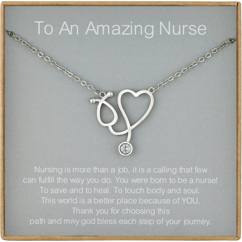 Nurse Appreciation Gifts - Nurses Week Gifts 2026 for Women - Sterling Silver Stethoscope Necklace for Nurse New Nurses Nursing Students Graduation Gift