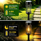 Amzarp 8 Pack Solar Garden Lights, Bright Led Solar Pathway Lights Outdoor Ip65 Waterproof Rugged Shatterproof Auto On/Off For Landscape Garden Yard Walkway Driveway Lawn Lighting (3000K Warm White)