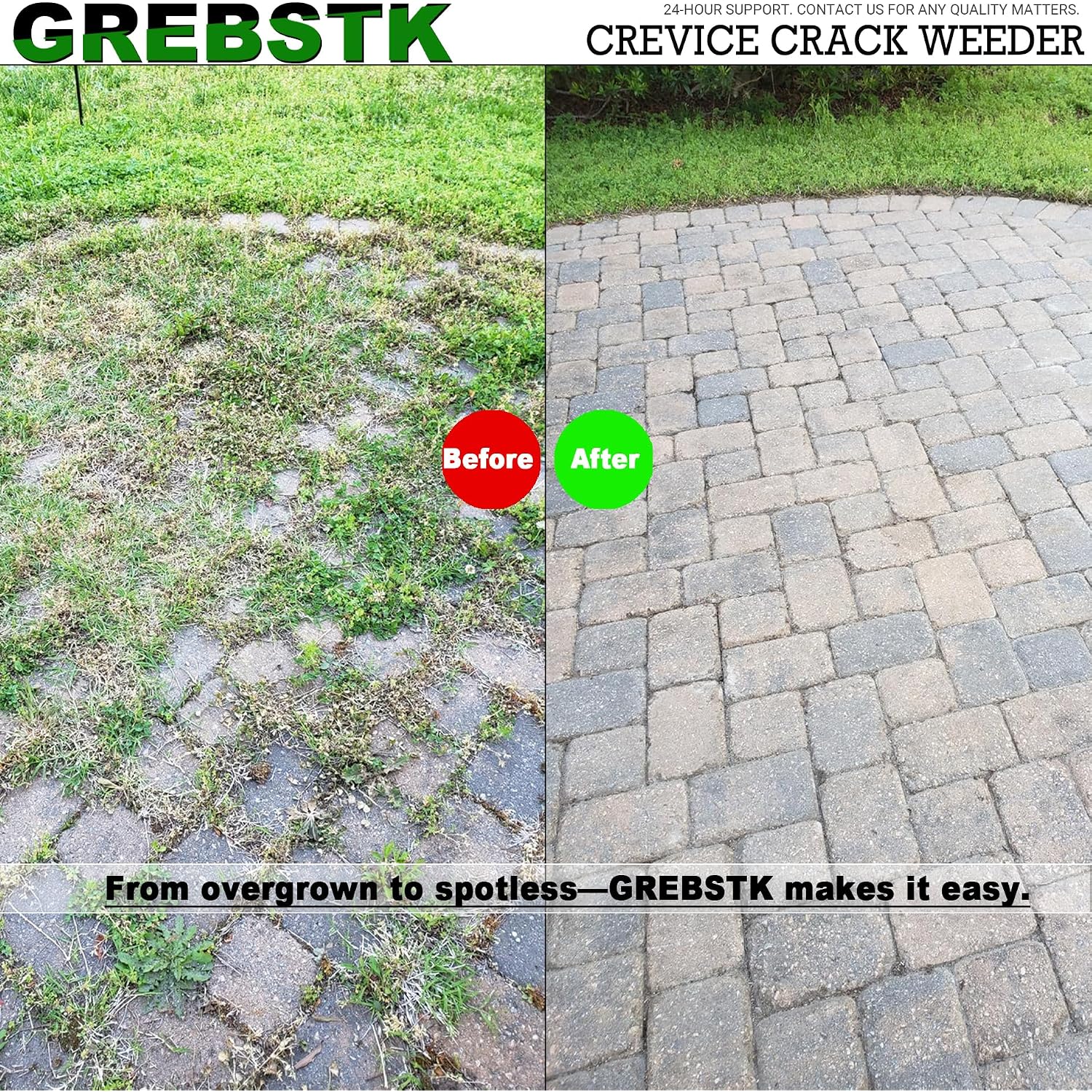 Crack Weeder Crevice Weeding Stainless Steel Sharp Lightweight Tool | Razor-Sharp Rust-Resistant L-Shaped Blade, Solid Beech Wood Non-Slip Handle, For Patio Cracks, Driveway Gaps, Walkway Edging