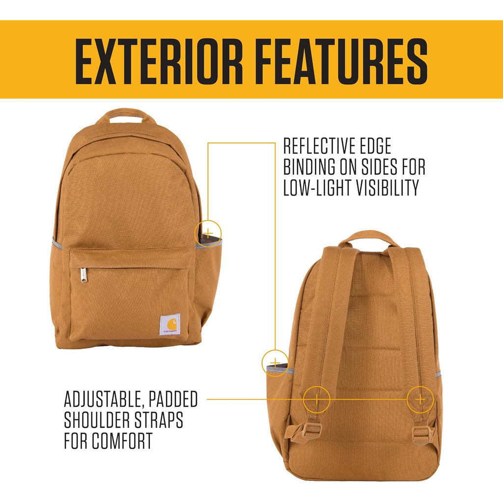 Carhartt 21L Classic Laptop Backpack, Water-Resistant Pack W/ 15" Laptop Sleeve And Organizational Compartments, Black