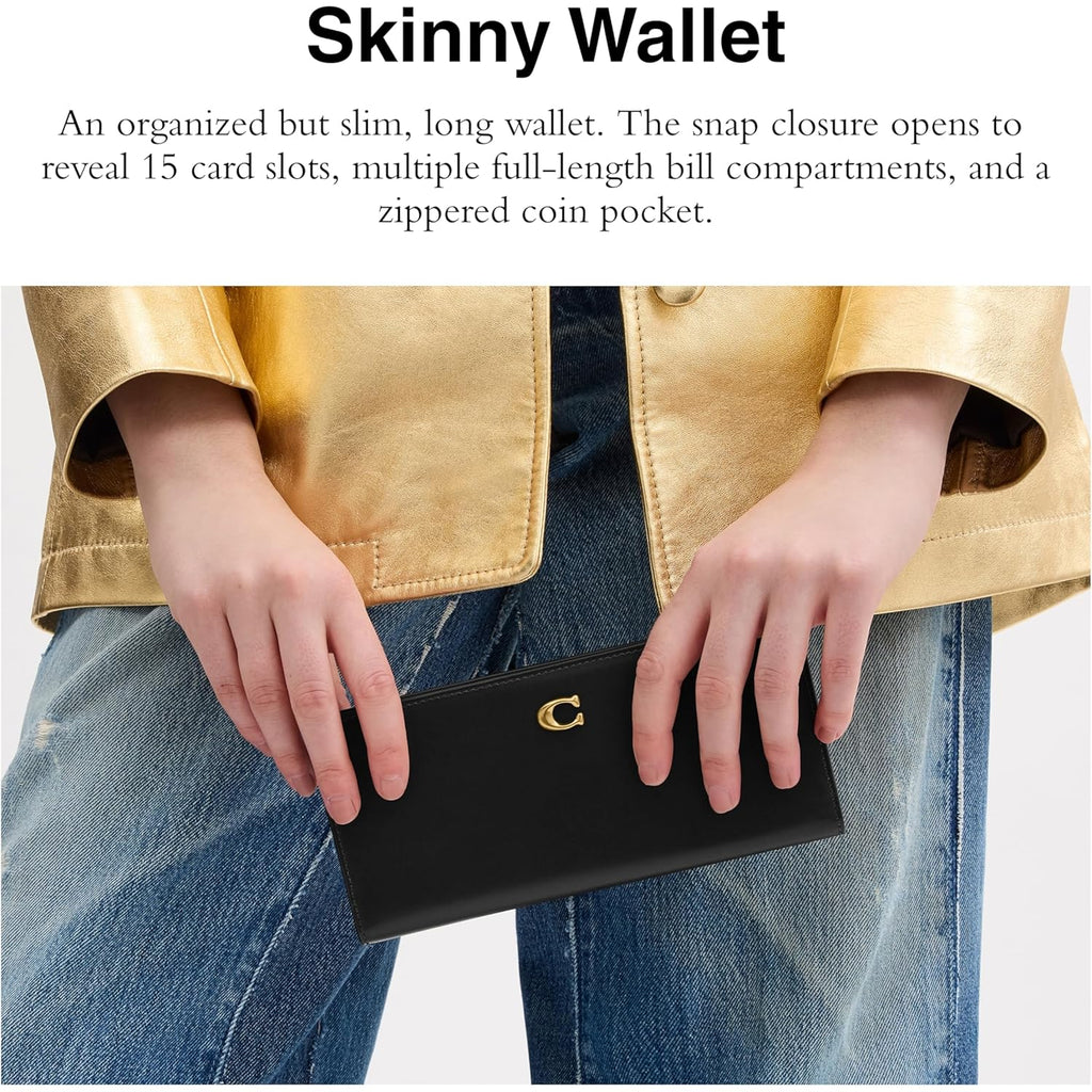 Coach Women's Essential Skinny Wallet, Black, One Size