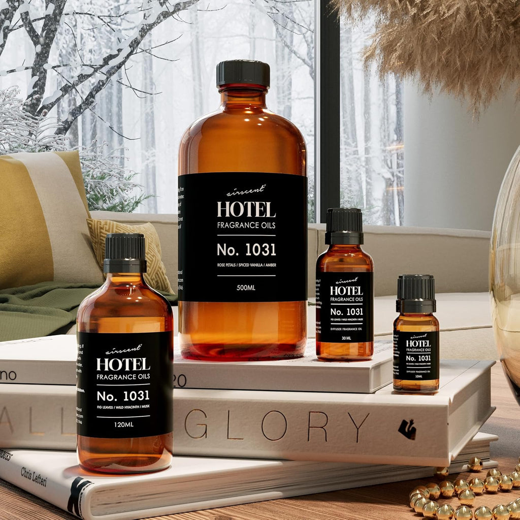 Airscent Hotel Diffuser Oil No. 1031 - Rose Spiced Vanilla Amber - 30 Ml | Premium Fragrance Oil For Ultrasonic And Waterless Diffusers And Crafting - 1 Fl Oz Glass Bottle With Dropper