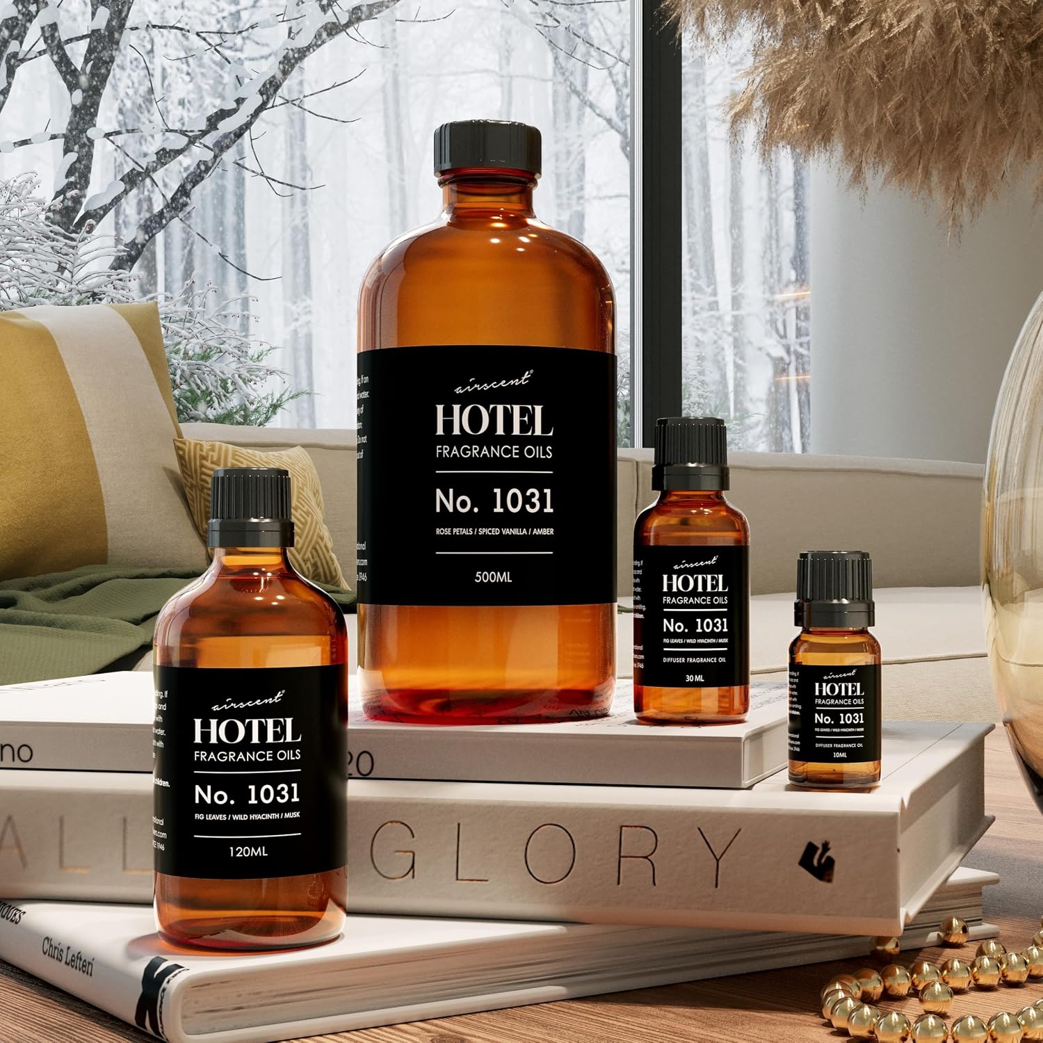 Airscent Hotel Diffuser Oil No. 1031 - Rose Spiced Vanilla Amber - 30 Ml | Premium Fragrance Oil For Ultrasonic And Waterless Diffusers And Crafting - 1 Fl Oz Glass Bottle With Dropper
