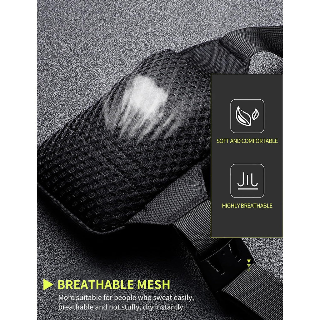 Peicees Mini Crossbody Sling Bag Dual Pocket Water Resistant Running Phone Holder Chest Shoulder Bag For Men Women Travel Gym
