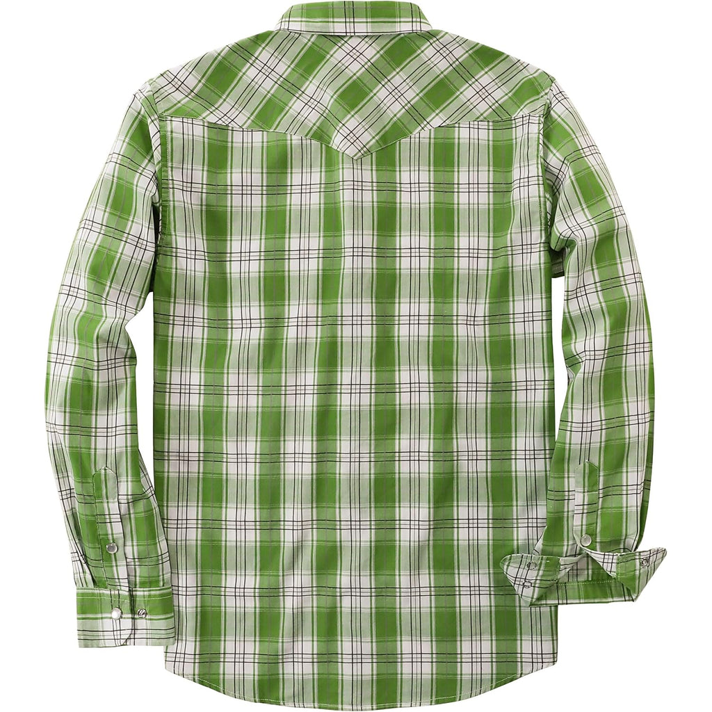 Dubinik® Pearl Snap Shirts For Men Long Sleeve Western Shirt For Men'S Vintage Casual Plaid Cowboy Country Button