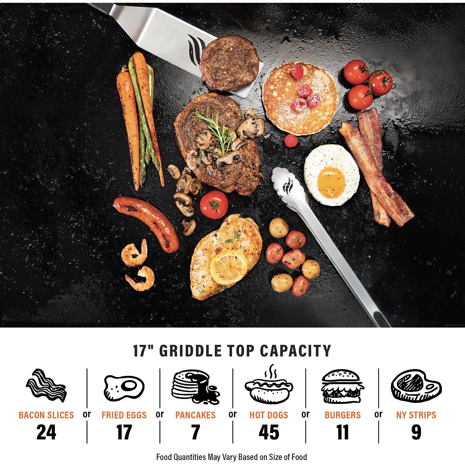 Blackstone 1814 Propane Gas Griddle, 17 Inch, Black | Stainless Steel, Portable Flat Top, Heavy Duty, For Kitchen, Camping, Outdoor, Tailgating