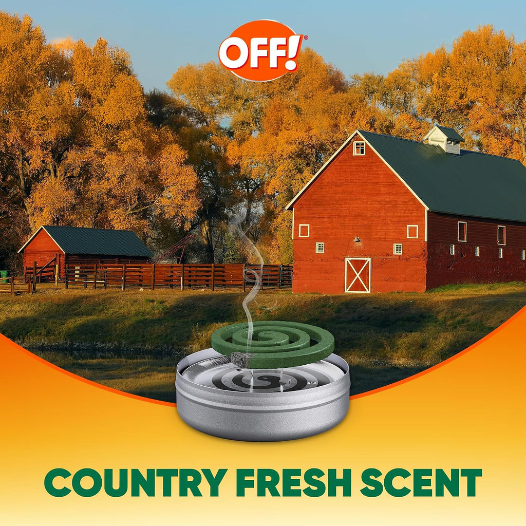 Off! Backyard Mosquito Repellent Coil Refills, Perfect For Outdoor Patios Country Fresh Scent, 6 Count