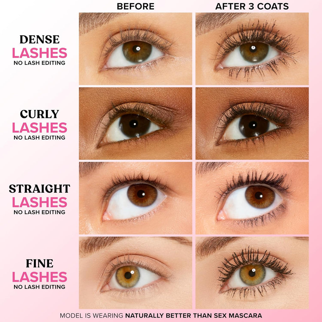 Too Faced Naturally Better Than Sex Mascara | Volumizing, Nourishing, Curling + Safe For Sensitive Eyes