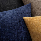 Miulee Decorative Throw Pillow Covers 18X18 Pack Of 2 Navy Blue Couch Pillow Covers Soft Cozy Textured Chenille Pillowcases For Home Decor Sofa Living Room Cushion Bedroom