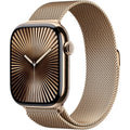Apple Watch Series 10 [Gps + Cellular 46Mm Case] Smartwatch With Gold Titanium Case With Gold Milanese Loop - M/L. Fitness Tracker, Ecg App, Always-On Retina Display, Carbon Neutral
