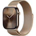 Apple Watch Series 10 [Gps + Cellular 46Mm Case] Smartwatch With Gold Titanium Case With Gold Milanese Loop - M/L. Fitness Tracker, Ecg App, Always-On Retina Display, Carbon Neutral