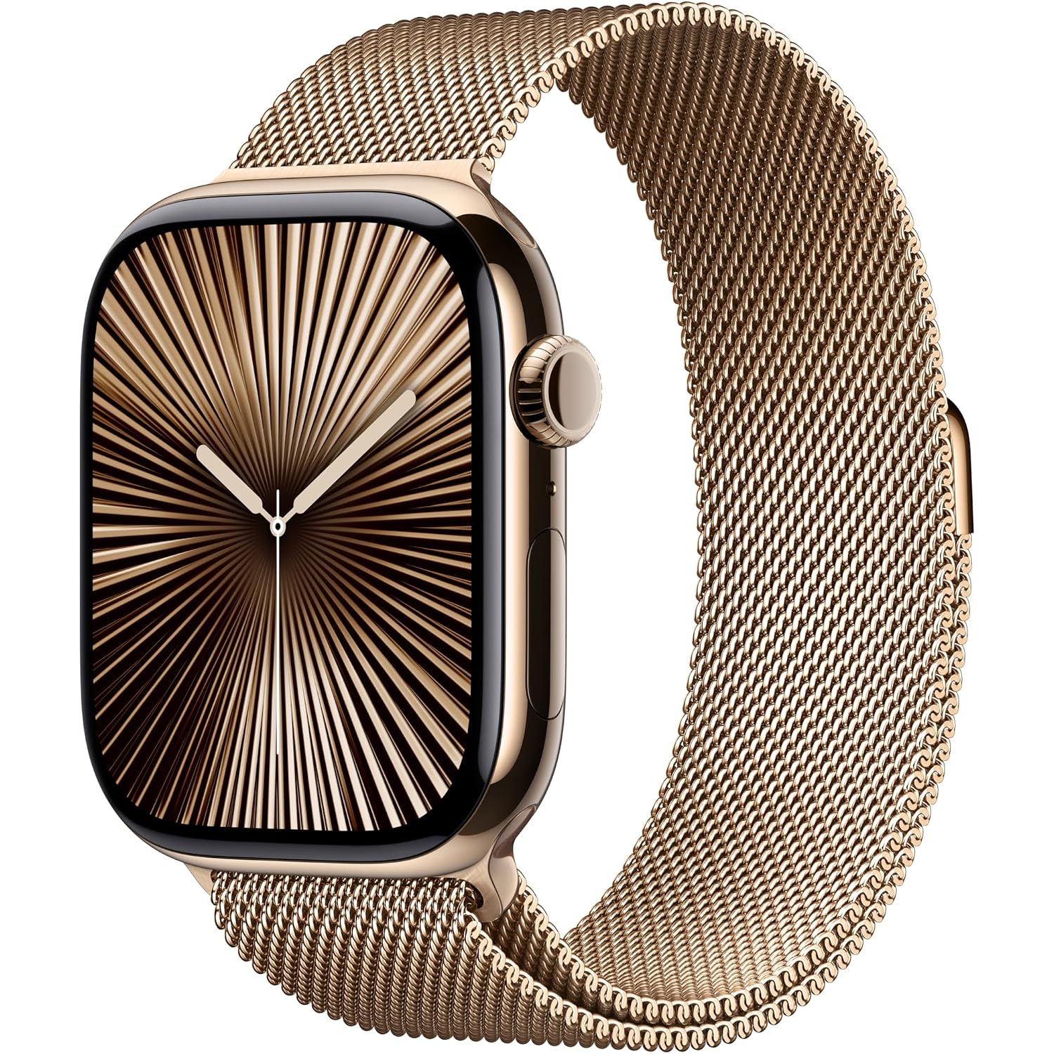 Apple Watch Series 10 [Gps + Cellular 46Mm Case] Smartwatch With Gold Titanium Case With Gold Milanese Loop - M/L. Fitness Tracker, Ecg App, Always-On Retina Display, Carbon Neutral