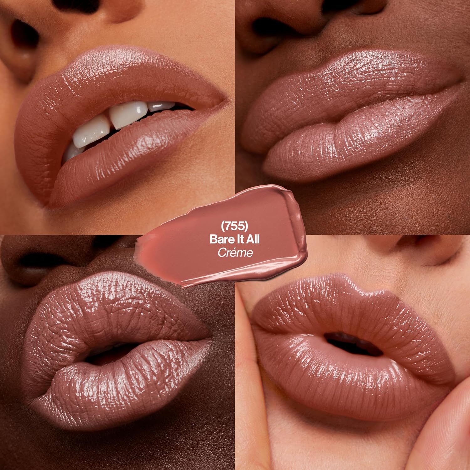 Revlon Super Lustrous Lipstick, Creamy Formula For Soft, Fuller-Looking Lips, Moisturized Feel, 755 Bare It All, 0.15 Oz