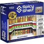 3.0 - Expandable 2 Tiered Spice Rack Organizer For Cabinet & Pantry - Kitchen Seasoning Organizer - Cabinet Spice Racks For Inside Cabinets (Spicy Shelf Premium) - Home Organization
