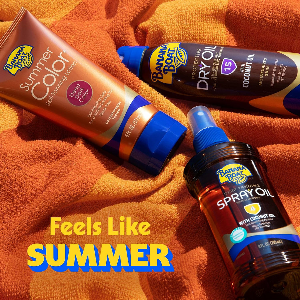 Banana Boat Protective Tanning Dry Oil Clear Spray Sunscreen Spf 15, 6Oz, Pack Of 3