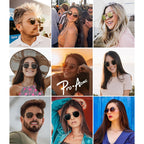 Pro Acme Small Square Sunglasses for Women Men 100% Real Glass Lens Hexagonal Frame