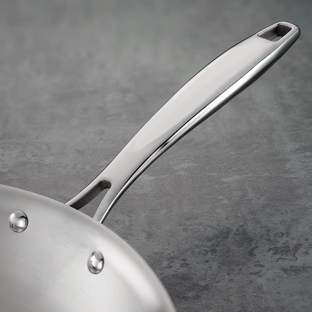 Tramontina Signature Tri-Ply Clad Stainless Steel 12-Inch Large Frying Pan, Induction-Ready Skillet, Dishwasher-Safe, NSF-Certified, Made in Brazil