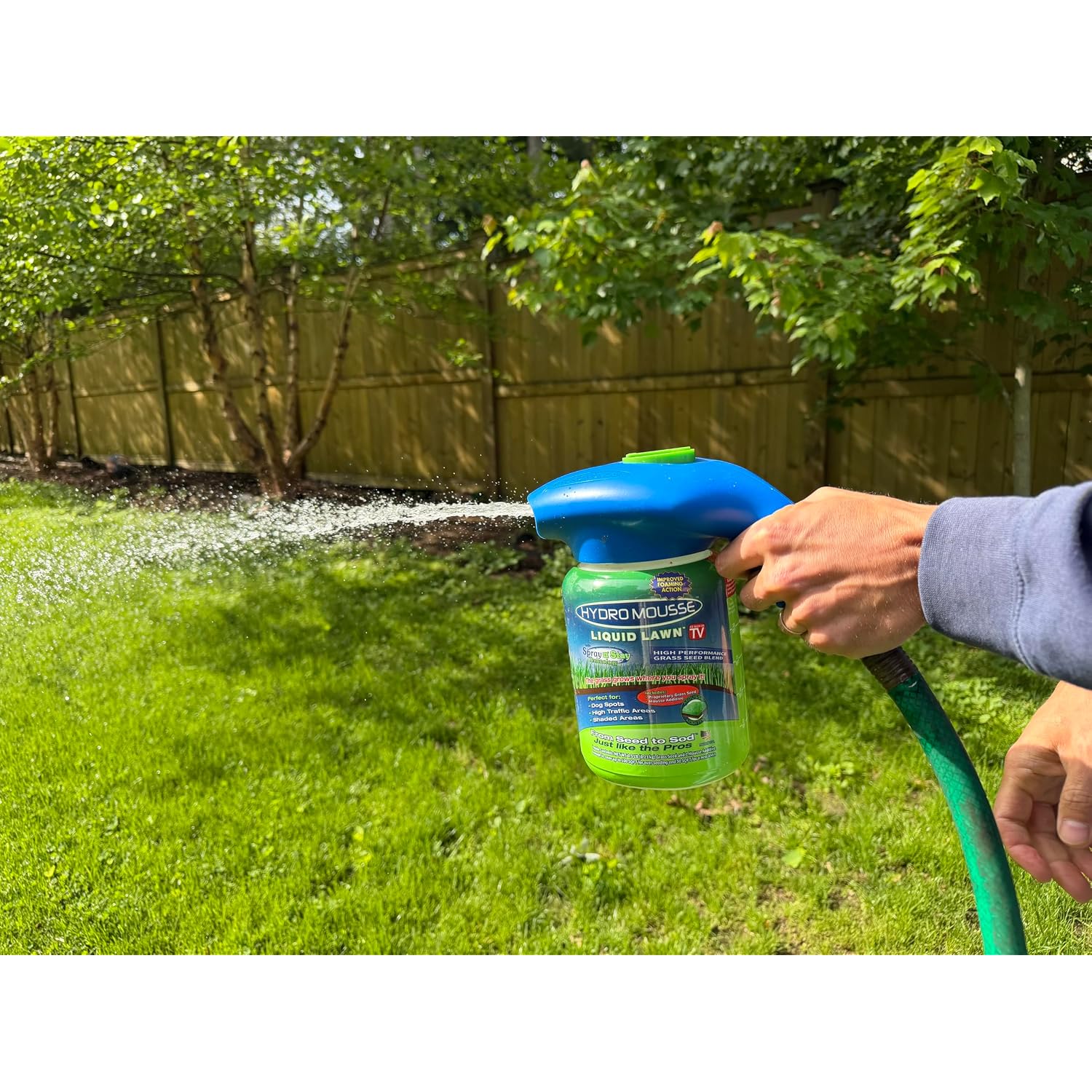 Hydro Mousse Liquid Lawn System – Grass Seed Spray Kit For Spot Repair & Full Lawn Seeding – Easy-To-Use Lawn Patch Solution For All Grass Types