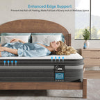 Queen Mattress 12 Inch In A Box, Hybrid Queen Mattress With Memory Foam & Individual Pocket Springs, Medium Firm Queen Size Mattresses For Motion Isolation & Pressure Relief, Certipur-Us