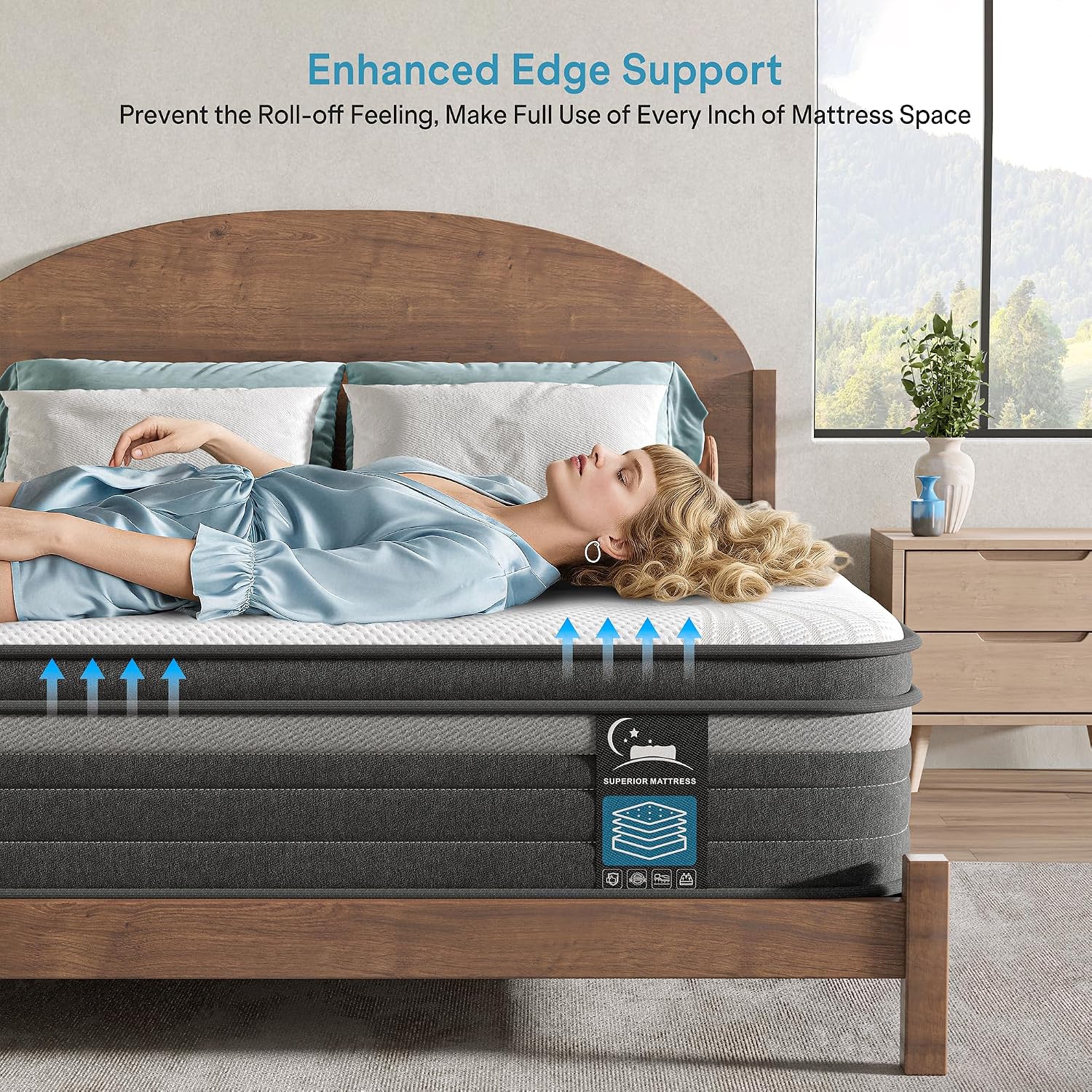Queen Mattress 12 Inch In A Box, Hybrid Queen Mattress With Memory Foam & Individual Pocket Springs, Medium Firm Queen Size Mattresses For Motion Isolation & Pressure Relief, Certipur-Us