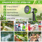 Automan Garden Hose Nozzle - 2 Pack, Thumb Control Sprayer, Slip-Resistant Water Nozzle, Extra 4 Washers, For Watering Plants Lawn & Garden, Cleaning, Washing Car, Showering Pets