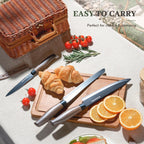 Astercook Knife Set, 13-Piece Kitchen Knives Set with 6 Blade Guards, Black Anti-Rust & Non-Stick Coating, Dishwasher Safe Stainless Steel Knives, Ergonomic Handle, Perfect for Holiday Gifts