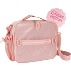 Bentgo Prints Kids Lunch Bag - Double-Insulated, Reusable, For Kids 3+, Adjustable Strap; Holds Kids Lunch Box/Water Bottle; Easy-Clean, Water-Resistant, Pockets (Glitter - Petal Pink)