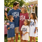 USA T-Shirt for Men, Women, Unisex - Vintage American Flag Graphic Tee - Patriotic Short Sleeve Crew Neck Top - 100% Cotton