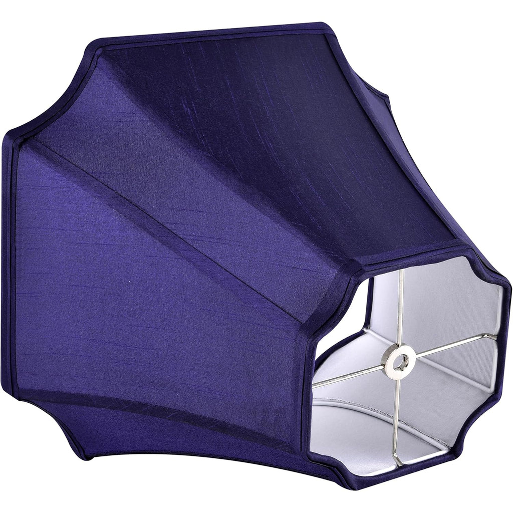 Go&So Square Lamp Shade For Table Lamps,6.5"X13.2"X10.6" Blue Lamphade Bell | 0.41" Spider,Blue,Natural Faux Silk,Medium Deco Lamp Shade Replacement For Small Floor Lamps Living Room,Fold Easy Assembly