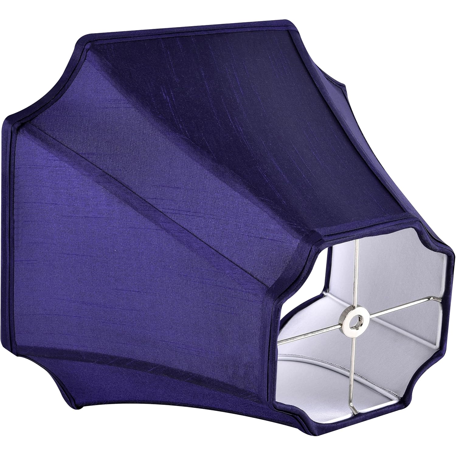 Go&So Square Lamp Shade For Table Lamps,6.5"X13.2"X10.6" Blue Lamphade Bell | 0.41" Spider,Blue,Natural Faux Silk,Medium Deco Lamp Shade Replacement For Small Floor Lamps Living Room,Fold Easy Assembly