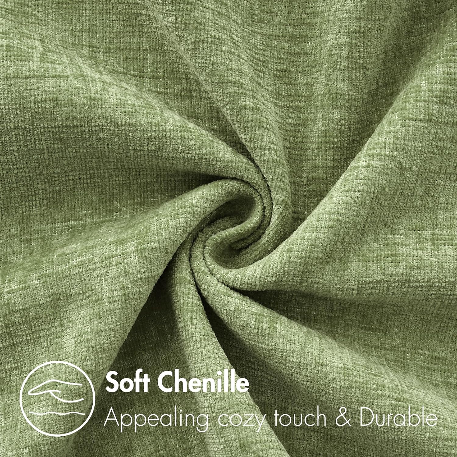 Miulee Pack Of 2 Couch Throw Pillow Covers 12X20 Inch Spring Soft Sage Green Chenille Lumbar Pillow Covers For Sofa Living Room Solid Dyed Cases