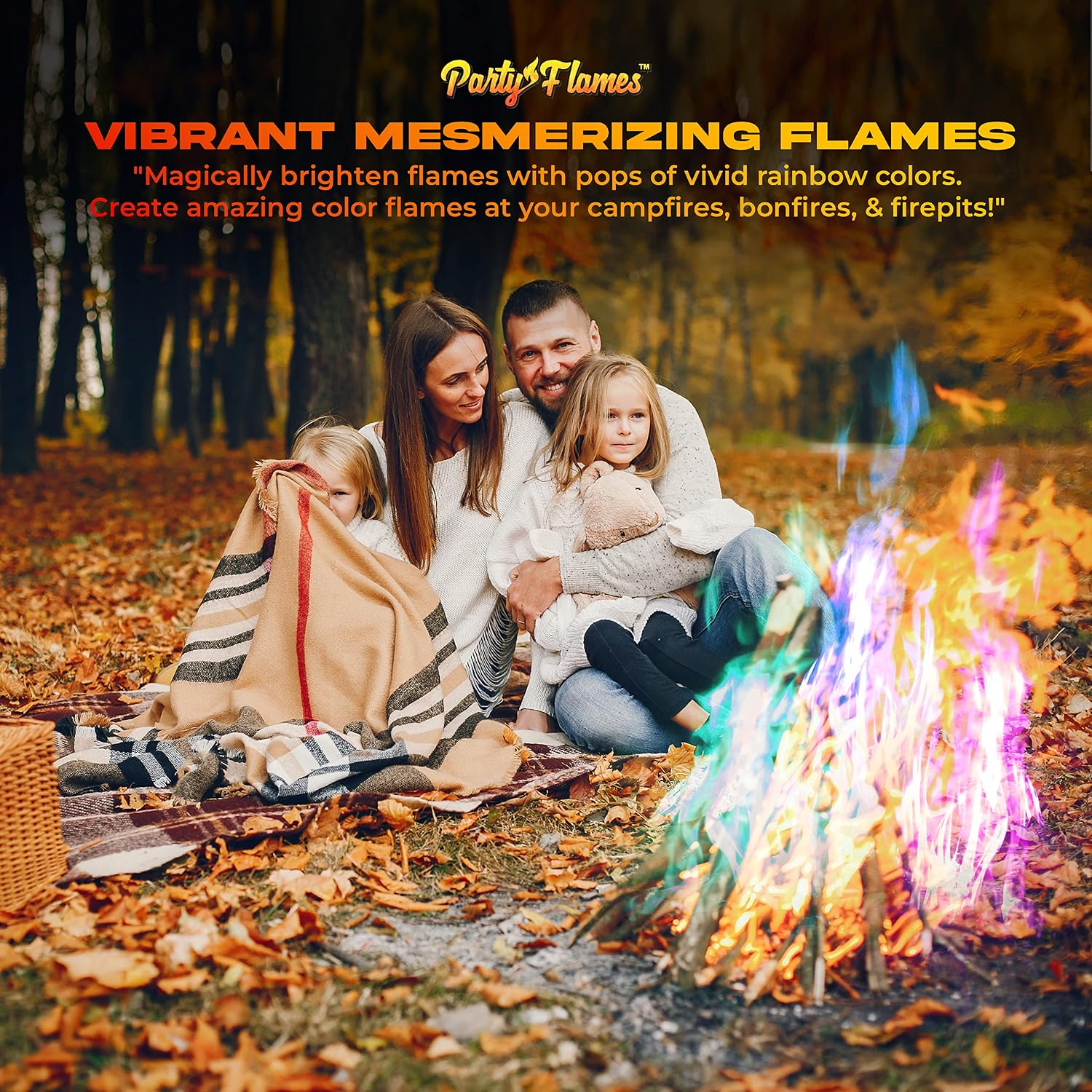 Magic Campfire Fire Color Changing Packets For Fire Pit (10 Pack) Outdoor Fireplaces & Bonfires, Rainbow Colored Flames - Perfect Camping Essential & Accessories - Must Have For Kids & Adults