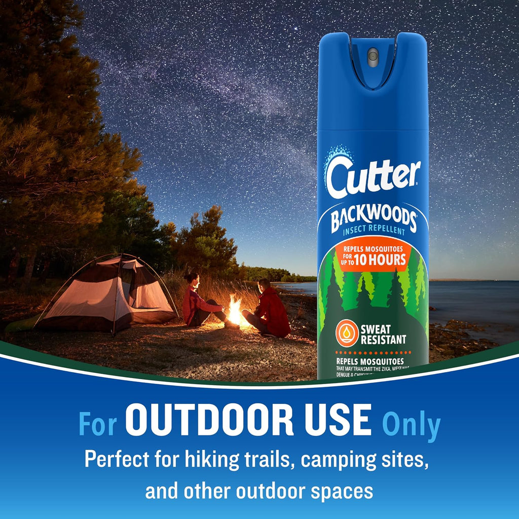 Cutter Backwoods Mosquito And Insect Repellent 6 Ounces, 2-Pack Aerosol Bug Spray, Repels Up To 10 Hours