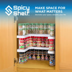 3.0 - Expandable 2 Tiered Spice Rack Organizer For Cabinet & Pantry - Kitchen Seasoning Organizer - Cabinet Spice Racks For Inside Cabinets (Spicy Shelf Premium) - Home Organization