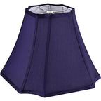 Go&So Square Lamp Shade For Table Lamps,6.5"X13.2"X10.6" Blue Lamphade Bell | 0.41" Spider,Blue,Natural Faux Silk,Medium Deco Lamp Shade Replacement For Small Floor Lamps Living Room,Fold Easy Assembly
