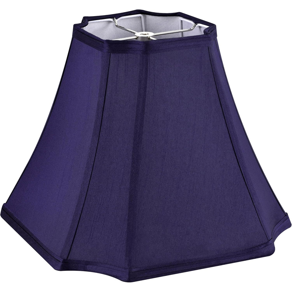 Go&So Square Lamp Shade For Table Lamps,6.5"X13.2"X10.6" Blue Lamphade Bell | 0.41" Spider,Blue,Natural Faux Silk,Medium Deco Lamp Shade Replacement For Small Floor Lamps Living Room,Fold Easy Assembly