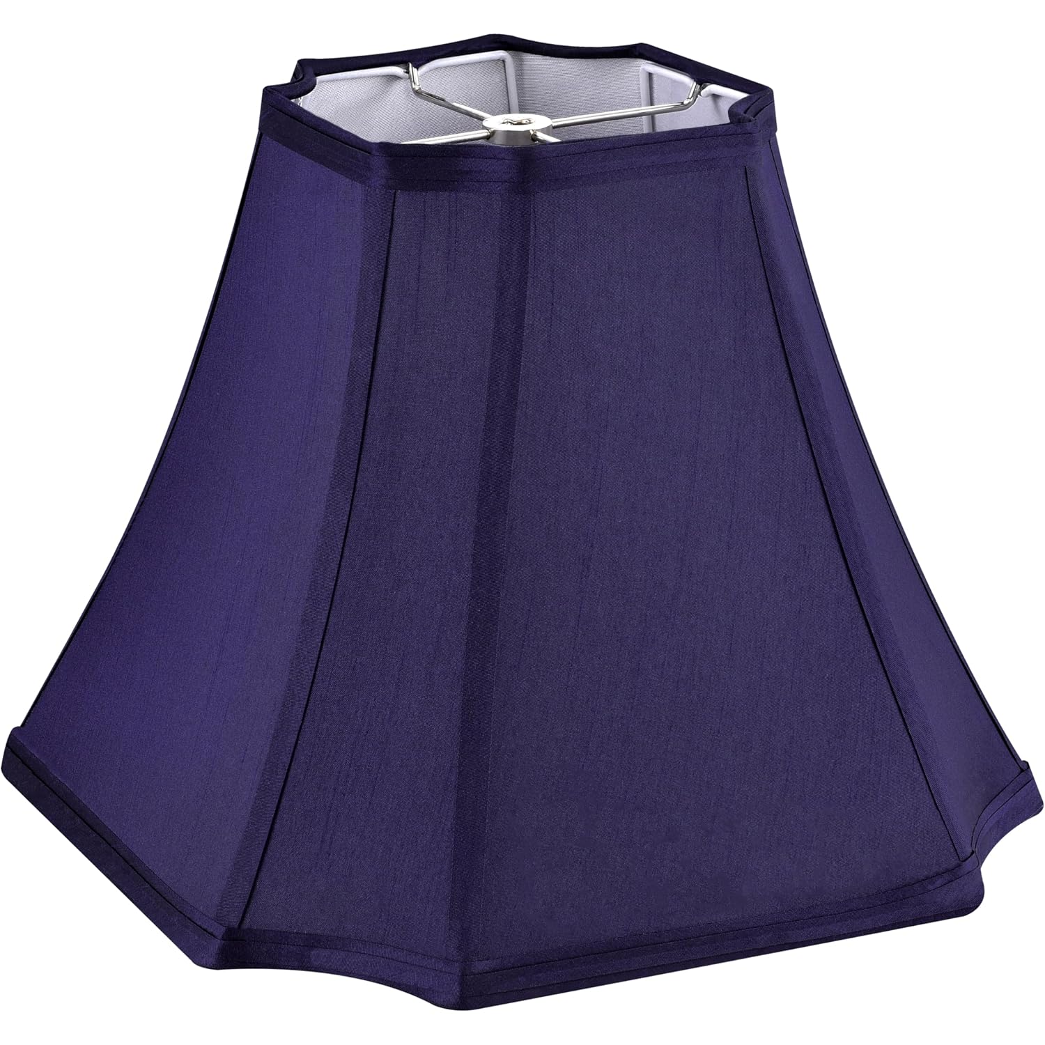 Go&So Square Lamp Shade For Table Lamps,6.5"X13.2"X10.6" Blue Lamphade Bell | 0.41" Spider,Blue,Natural Faux Silk,Medium Deco Lamp Shade Replacement For Small Floor Lamps Living Room,Fold Easy Assembly