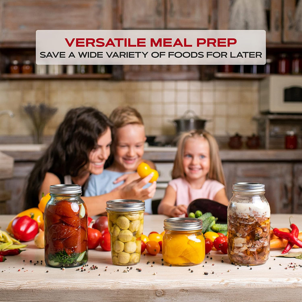 FORJARS - Canning Lids Regular Mouth, 100-Pack – Create Airtight Seals on Mason Jars to Preserve Food for Meal Prep & Food Storage – 2.7 In. Steel Lids with Silicone Seals – Canning Supplies