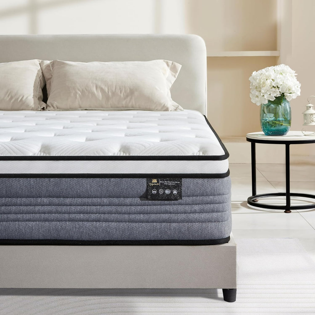 Full Size Mattress, 12 Inch Full Mattress In A Box, Hytrid Mattress With Pocket Sprines And Certipur- Us Certified Foan, Motion Isolation.Medium Firm, Pressure Relief For Cool Night
