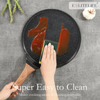ESLITE LIFE 11 Inch Crepe Pan with Spreader, Nonstick Granite Coating Dosa Pan, Roti Tawa Comal Para Tortillas Pancake Griddle Pan, Induction Compatible, PTFE & PFOA Free, Black