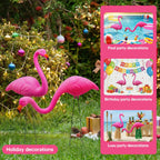 Joyin Set Of 6 Small Pink Flamingo Yard Ornament Stakes, 17" Plastic Flamingo Lawn Statues With Metal Legs For Sidewalks, Outdoor Garden Decor, Luau & Pool Party Decorations, 2 Styles