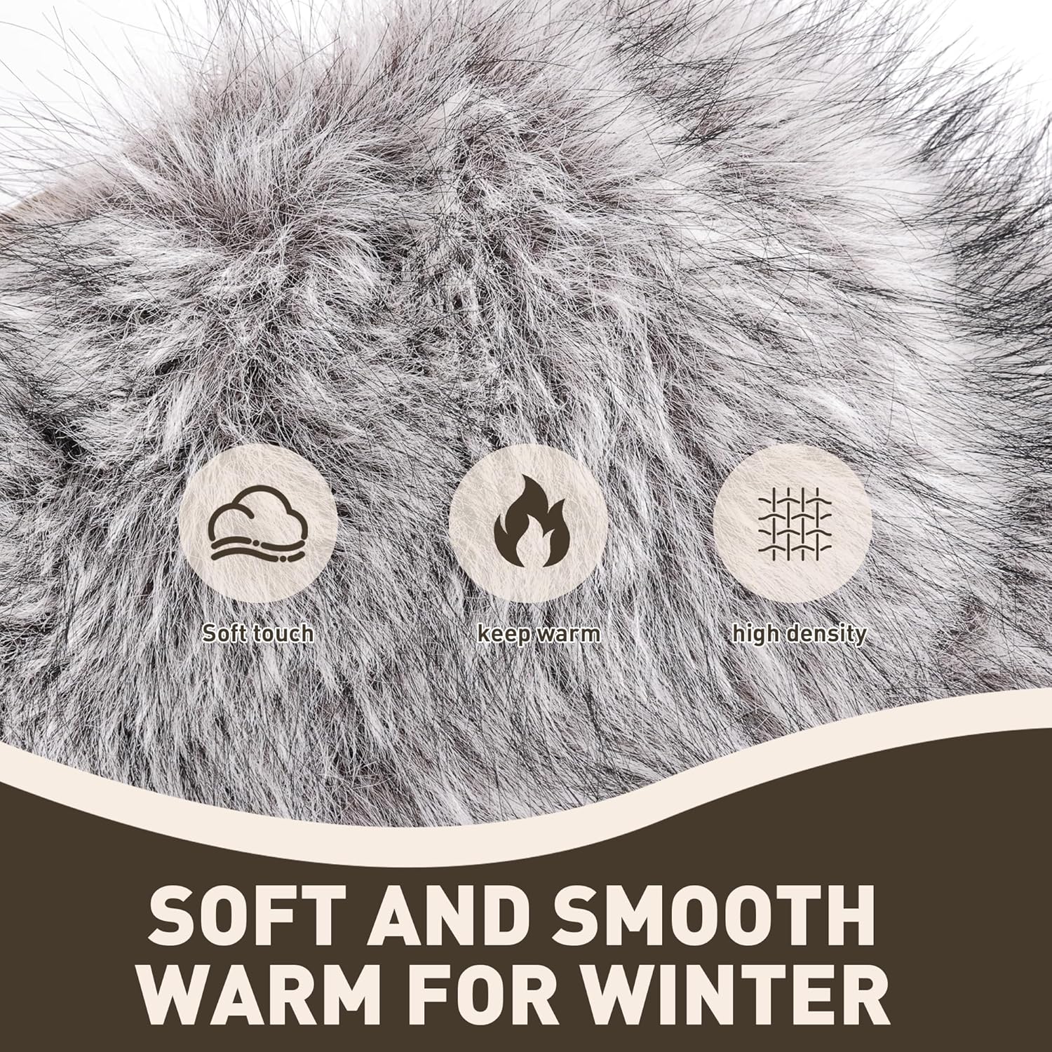 Women Faux Fur Trapper Hat with Pompoms Warm Classic Ear Flaps Fuzzy Bobble Cap Warm Outdoor Ski Snow Cap for Women and Men