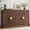 Decofy 55" Fluted Buffet Sideboard Cabinet, Modern Mid Century Console Cabinet With Adjustable Shelves & Wavy Grain Doors For Kitchen Cabinet Storage,Living Room,Entryway,Coffee Bar Cabinet (Walnut)