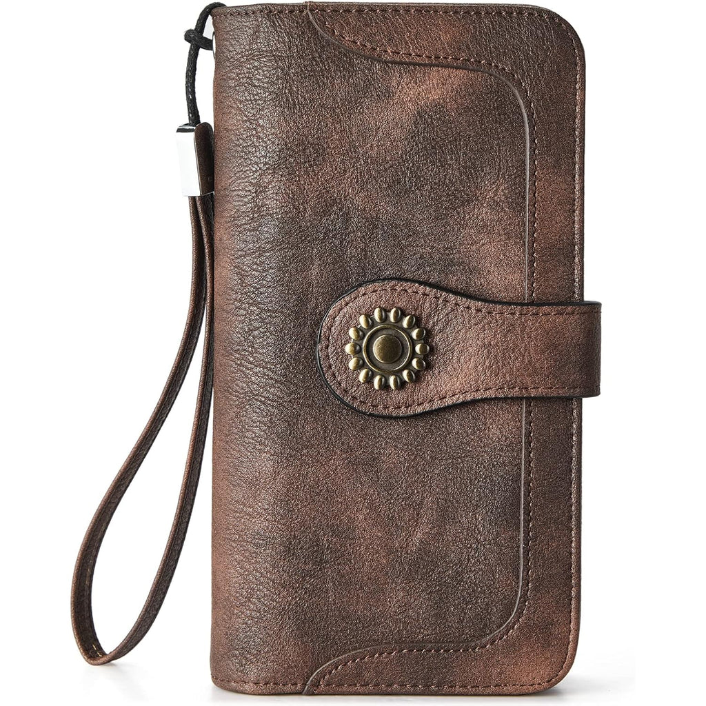 BOSTANTEN Leather Wallet for Women RFID Blocking Zip Around Credit Cards Holder Phone Clutch