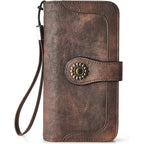 BOSTANTEN Leather Wallet for Women RFID Blocking Zip Around Credit Cards Holder Phone Clutch