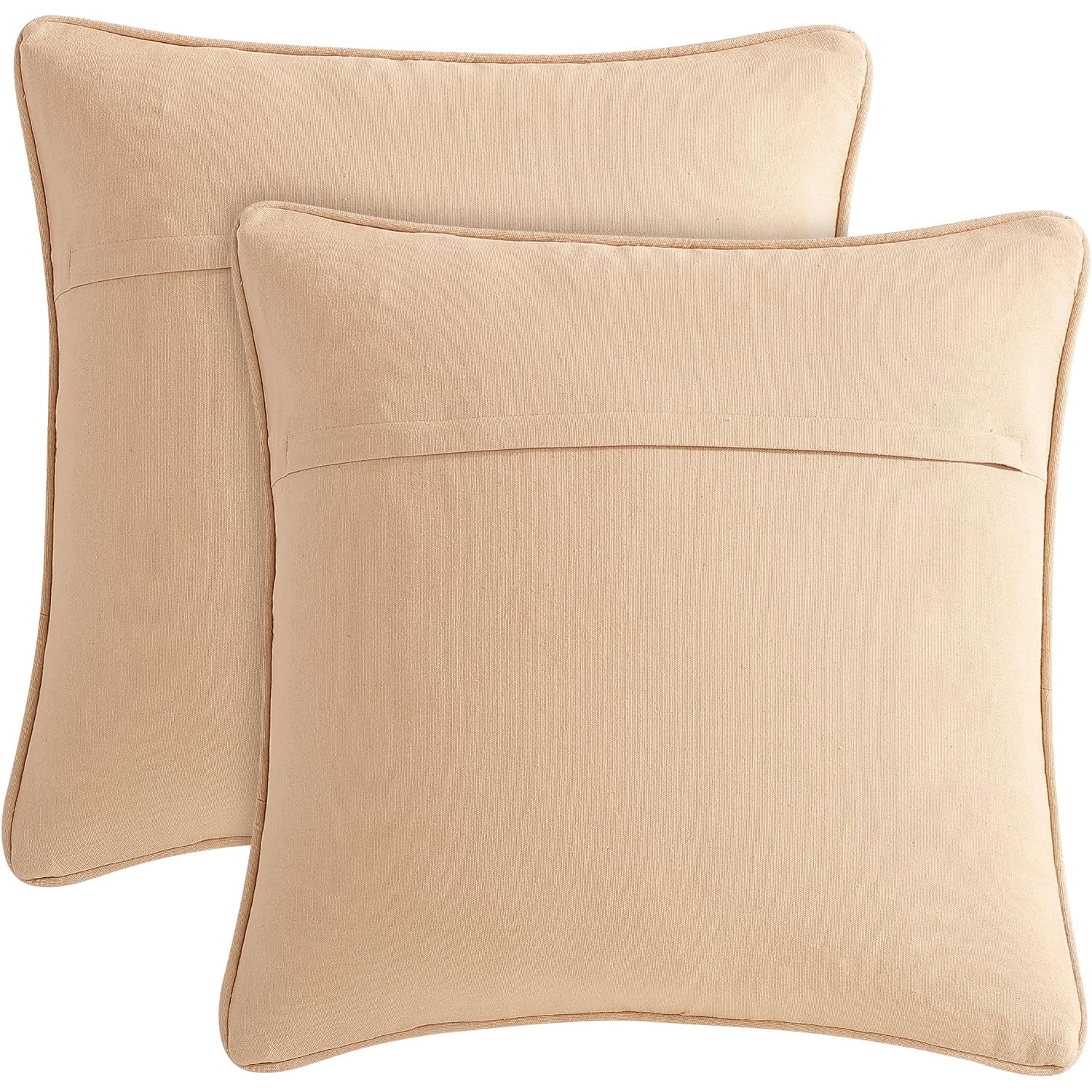 Boho Living Jada Decorative Throw, Includes Accent Insert, Premium Woven Design, Living Room Décor, (2) 20" X 20" Pillow Covers, Beige 2 Count