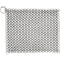 8"x6" Cast Iron Scrubber Stainless Steel Chainmail Cleaner for Pre-Seasoned Pans, Griddles, BBQ Grill and Pot Cookware Cleaning