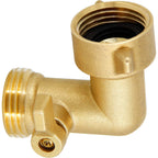 Lifynste Garden Hose Elbow Connector, 90 Degree Brass Garden Hose Elbow Adapter With Shut Off Valves, 2 Pack